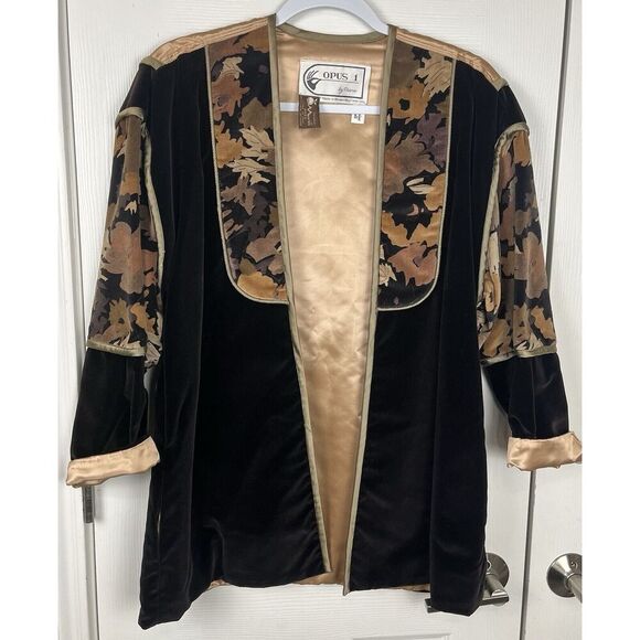 OPUS 1 by Diana Martin‎ Velvet Vintage Kimono Boho Jacket One Size Fits All - Picture 1 of 9